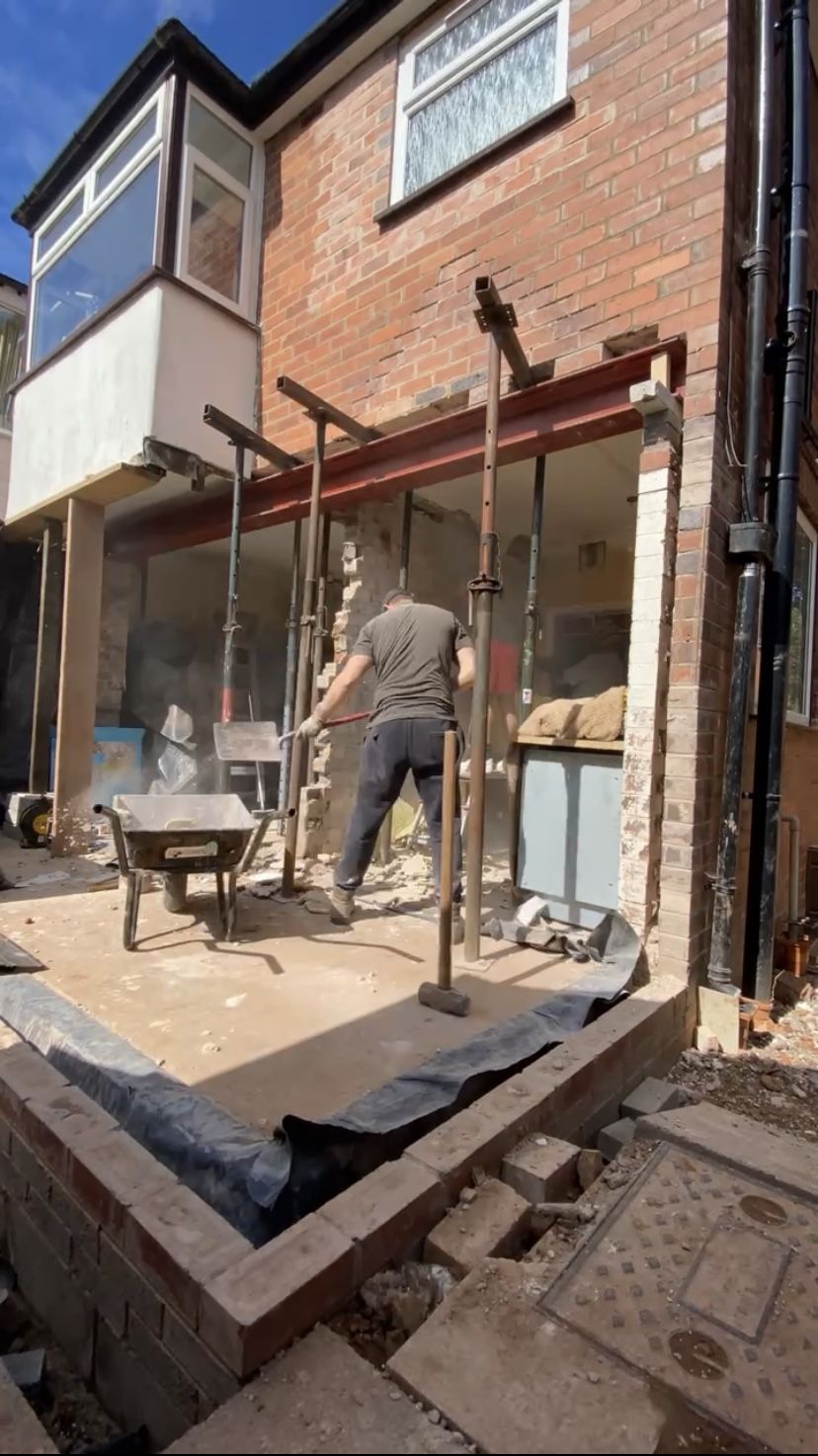 The extension being built and starting to take shape