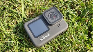 GoPro HERO 9 Black, lying on some grass