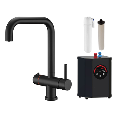 matte black boiling water tap set