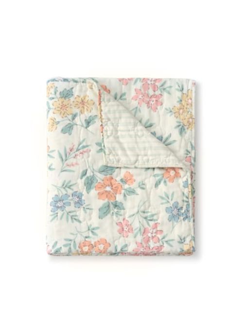 Floral Quilted Throw Blanket