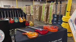 A haul of counterfeit Gibson guitars