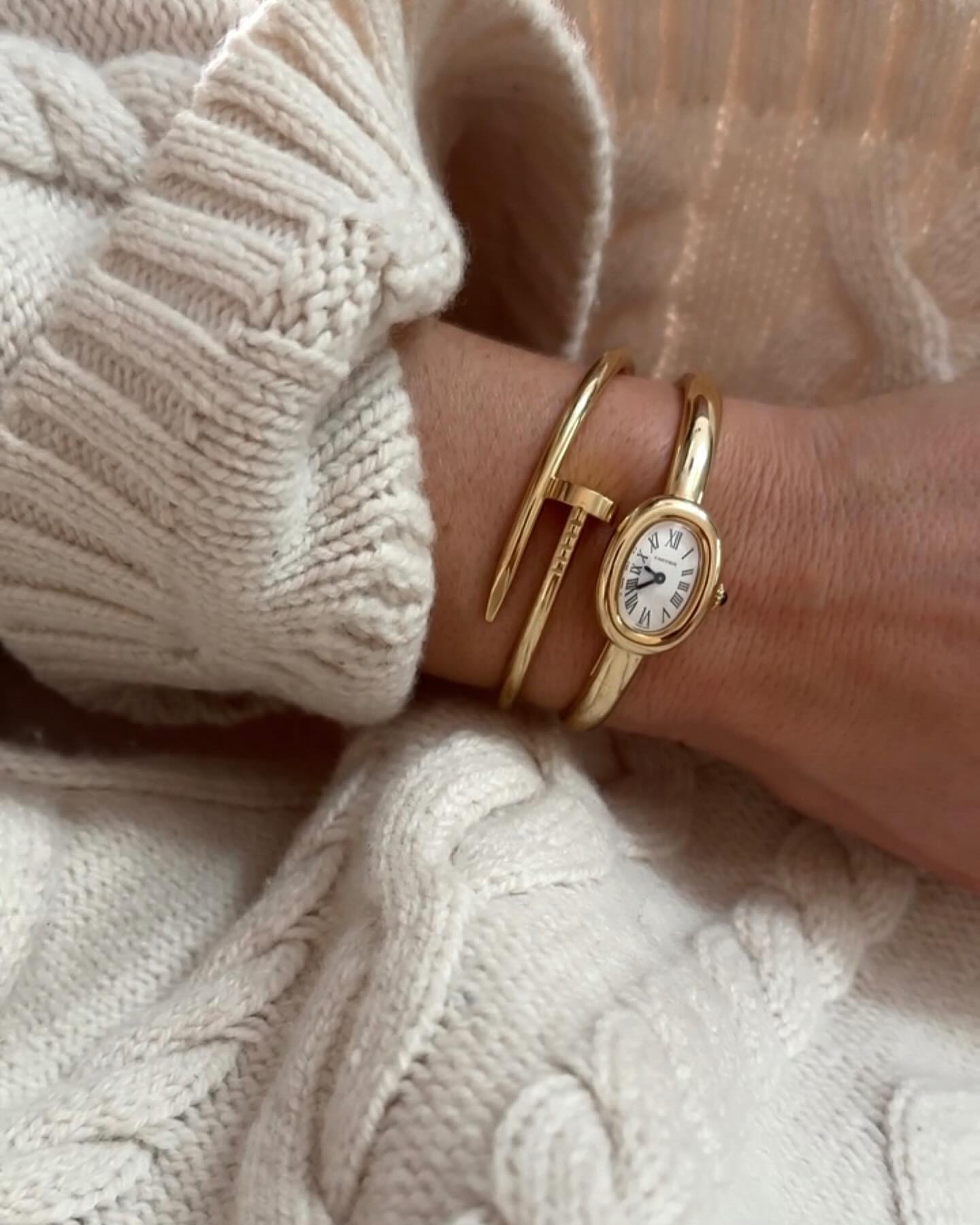 An image of @helendriscoll_ wearing the Cartier Juste Un Clou bangle.
