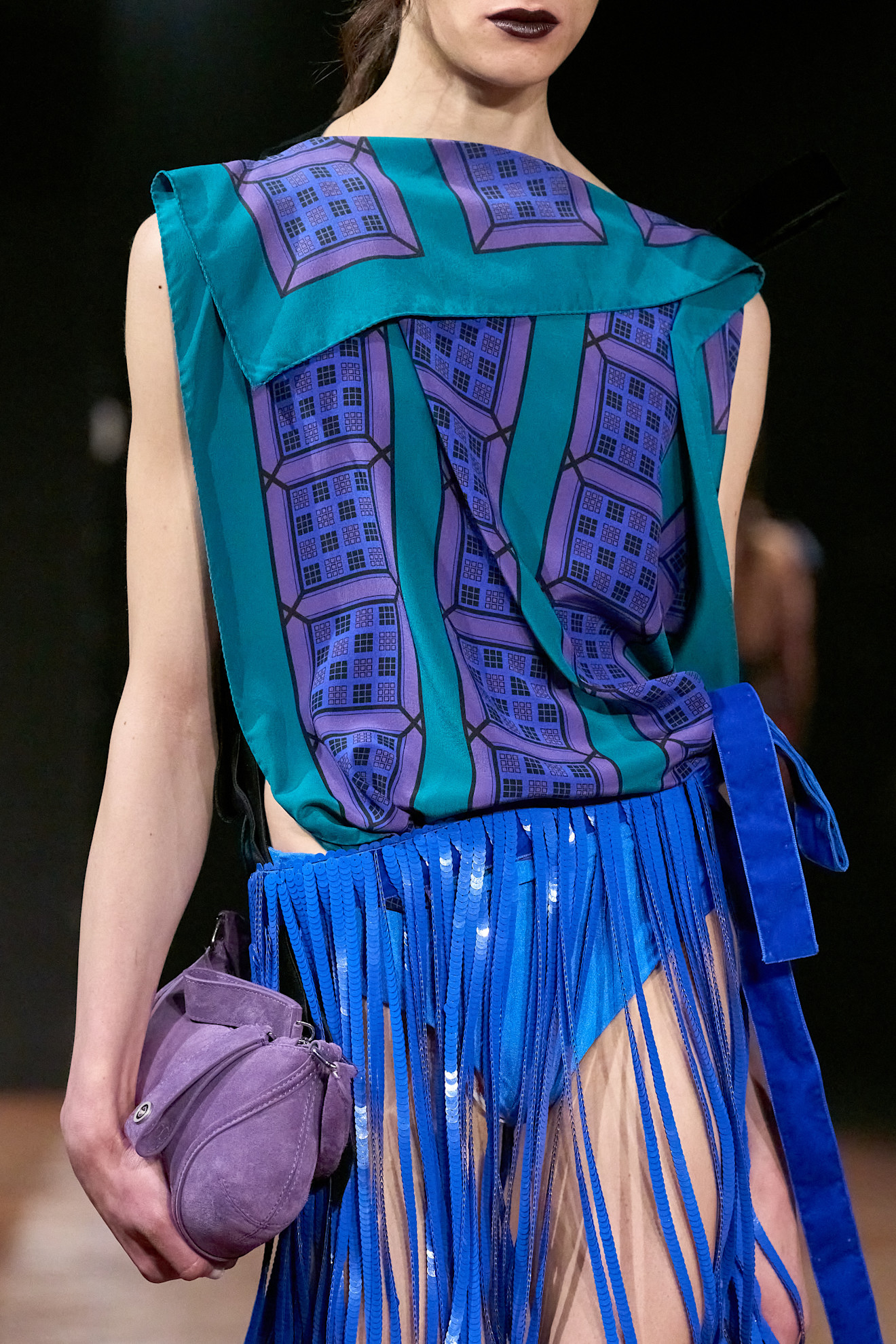 Purple bag trend on the Area Fall 2026 runway