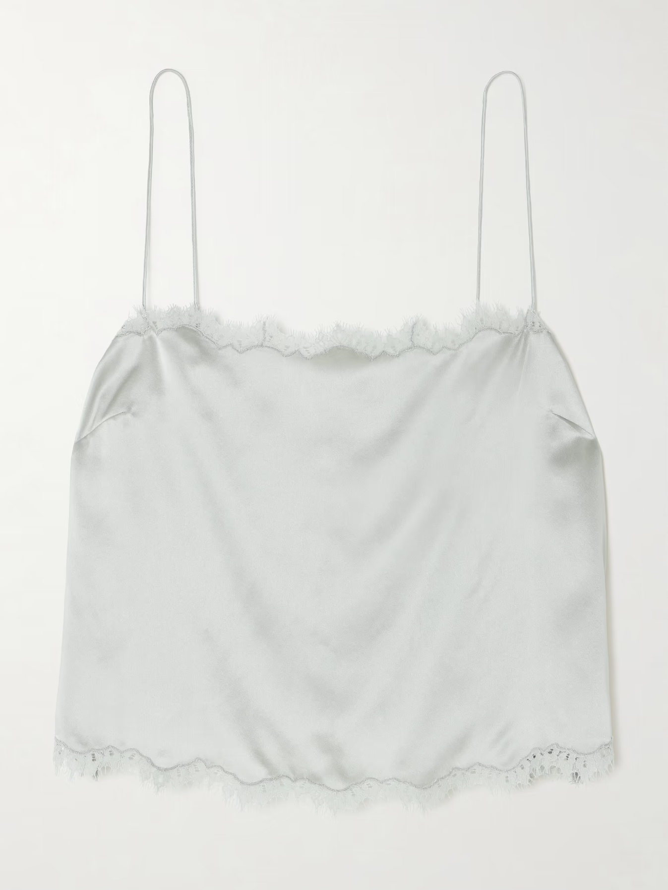 D&amp;ocirc;en Loure lace-trimmed silk-satin top