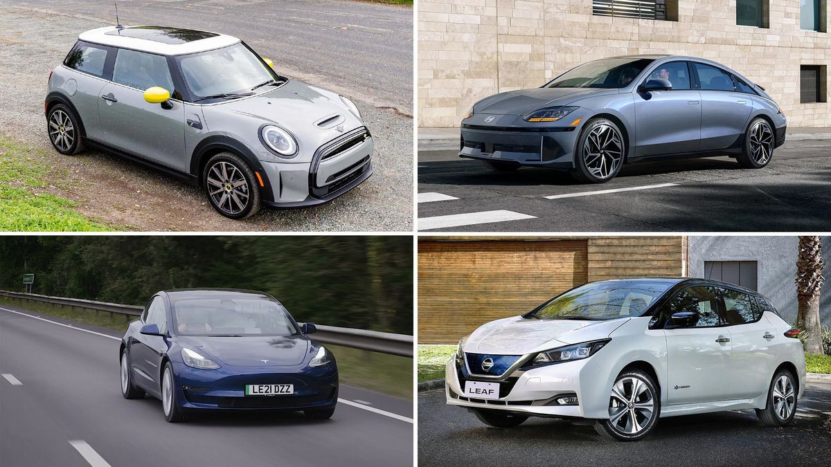 cheapest electric cars tesla model 3, hyundai ioniq 5, mini se nissan leaf