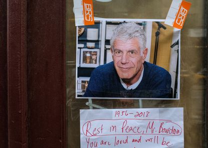A memorial to Anthony Bourdain.