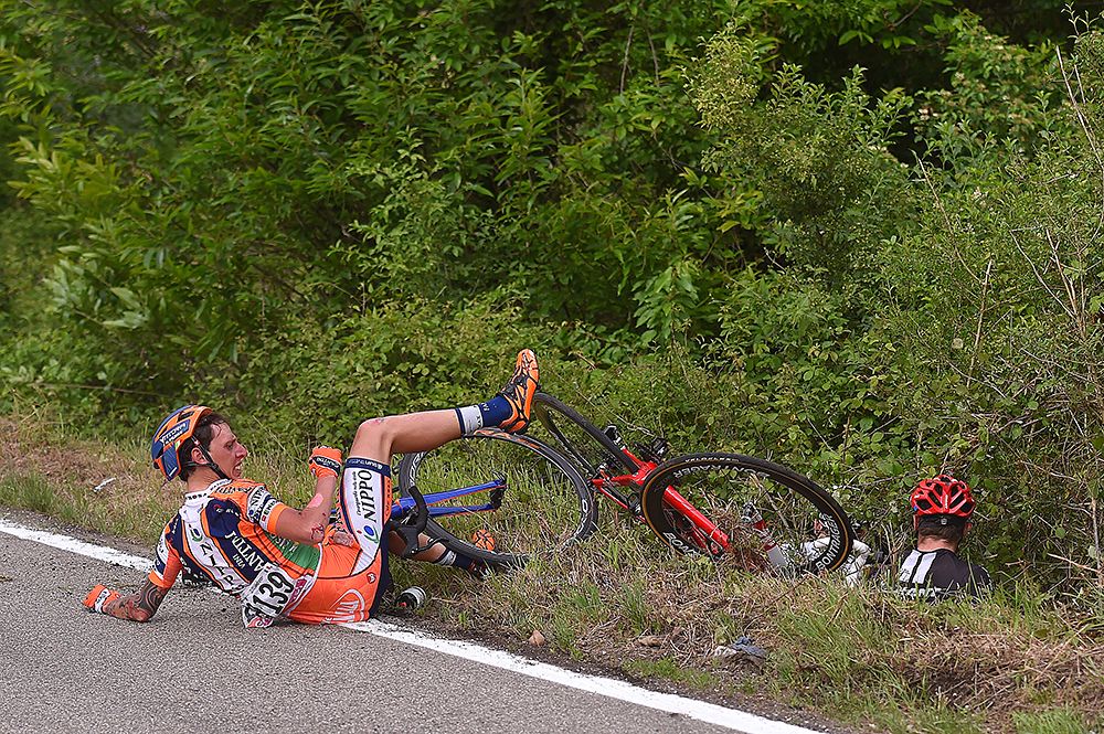 Gianfranco Ziliol crashed during the stage
