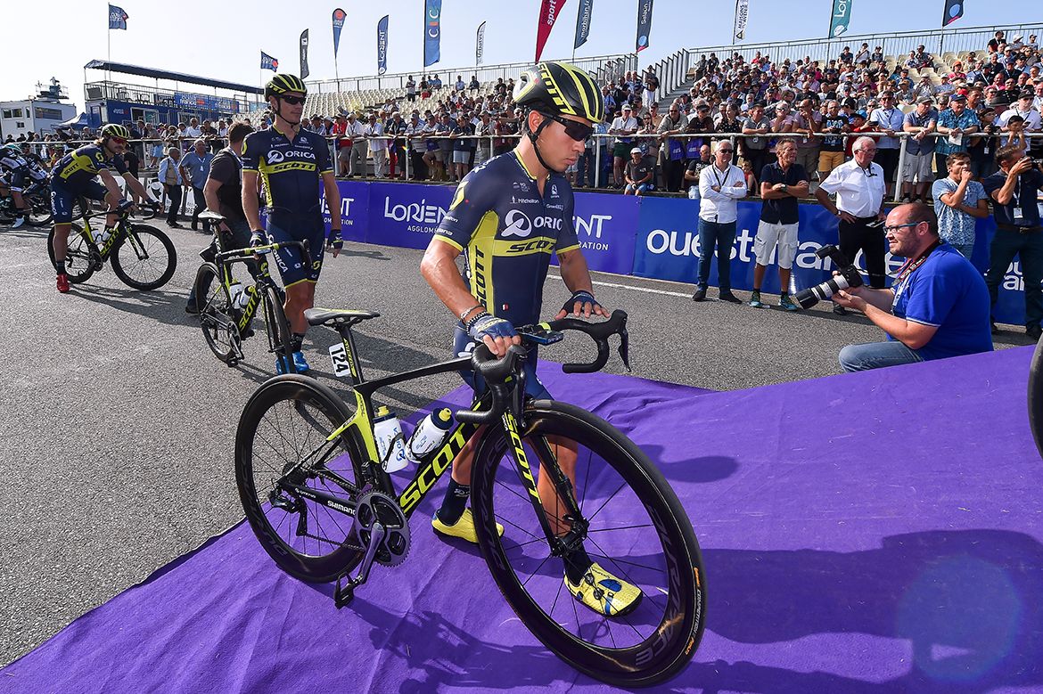 Caleb Ewan at the start in Plouay