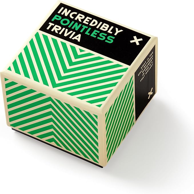 A box holding the Incredibly Pointless Trivia game