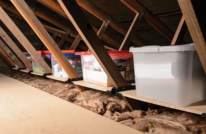 unfinished attic storage ideas