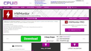 Website screenshot for HWMonitor