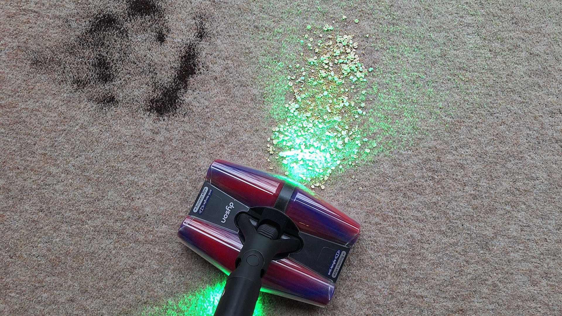 Dyson PencilVac being used on carpet