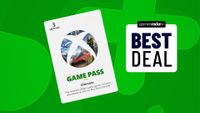 An Xbox Game Pass Ultimate 3 month voucher on a green background with a best deal stamp to its left