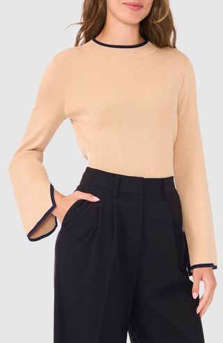 Mock Neck Rib Pullover