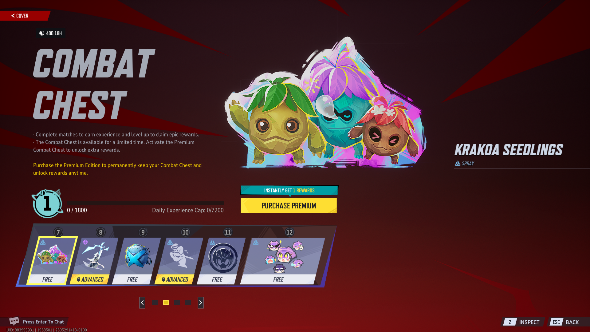 The Combat Chest, highlighting Krakoa Seedlings
