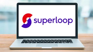 Superloop logo on a laptop screen