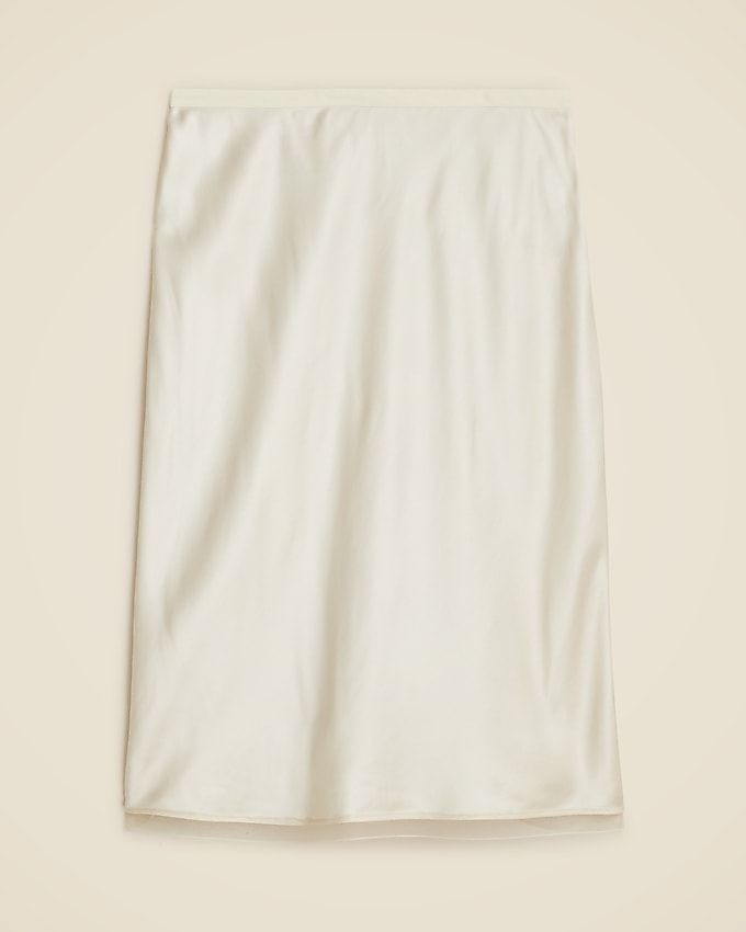 Gwen Knee-Length Slip Skirt in Viscose Charmeuse