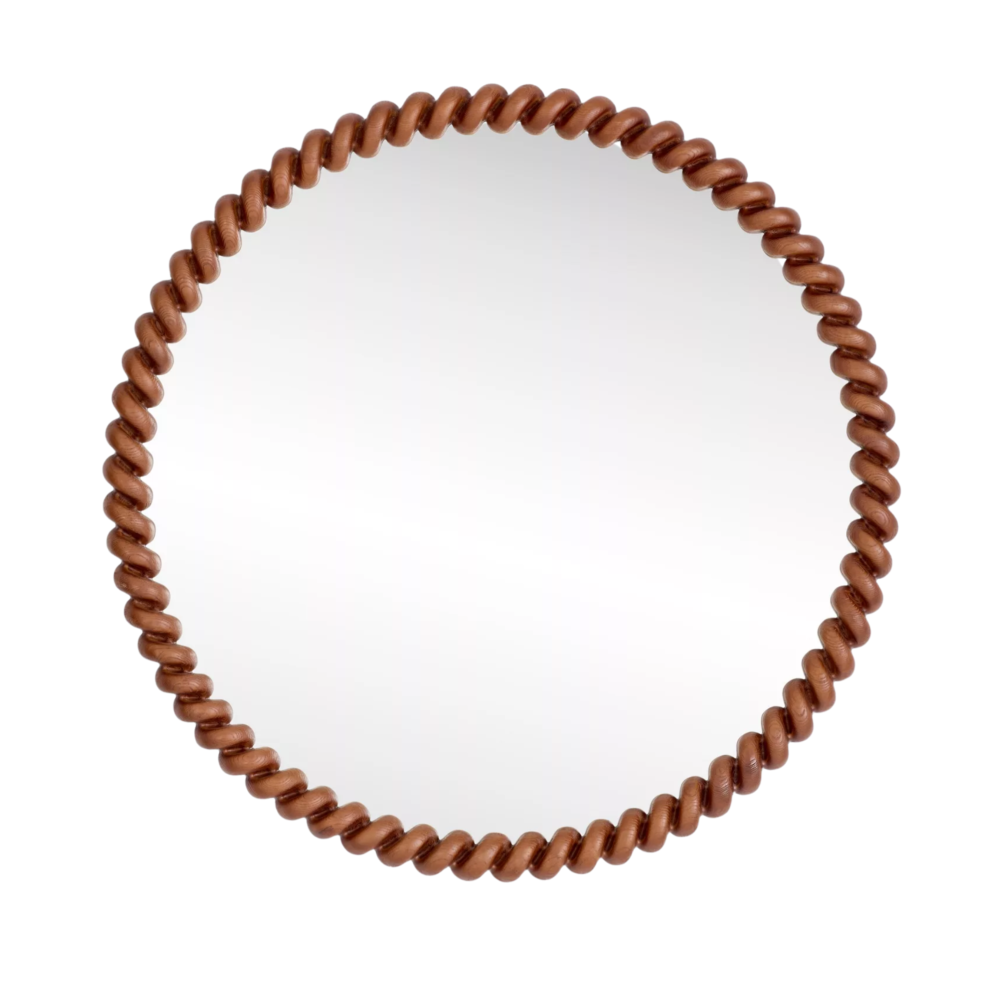 a spiral wood mirror