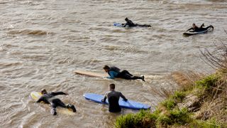 surfing the Severn Bore