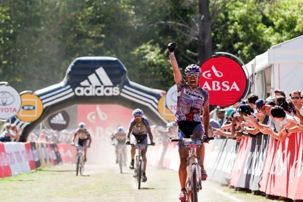 Jelmer Pietersma of Trek-Brentjens celebrates the win during stage two