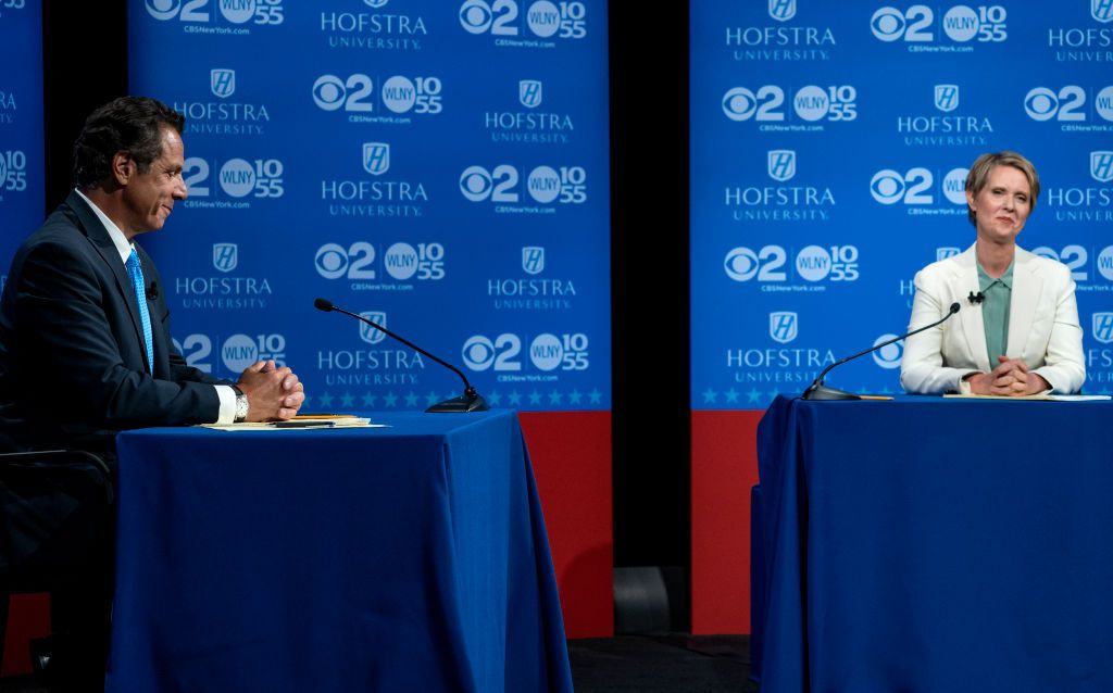 Andrew Cuomo and Cynthia Nixon.