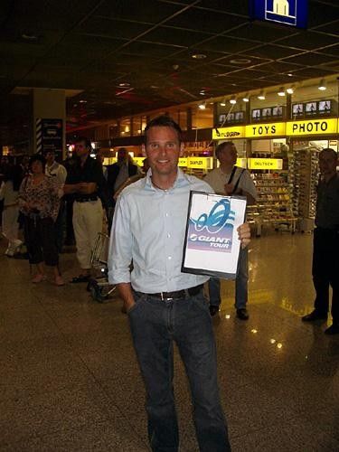 I love being met at Airports! Stefan was with us last year and this year he's Directeur!