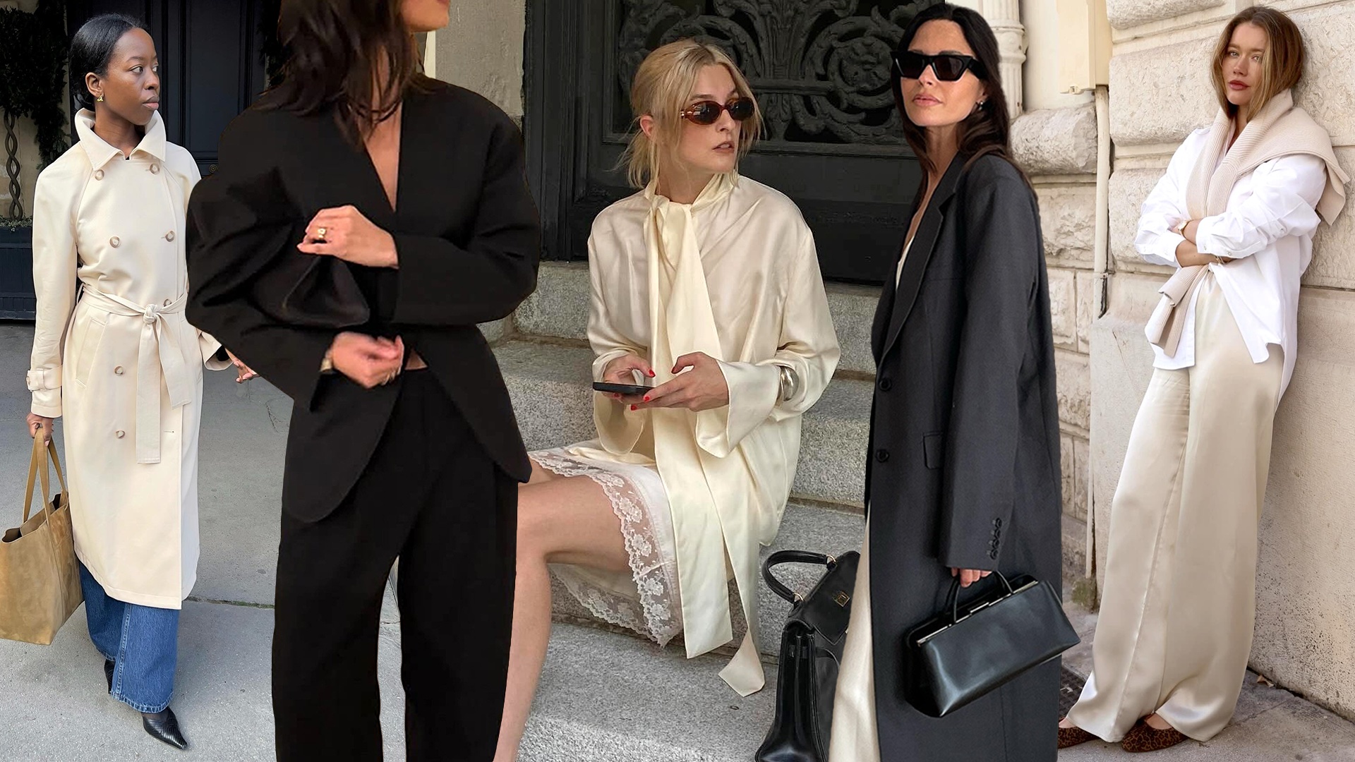 fashion collage of five style influencers wearing elevated outfit ideas for 2026