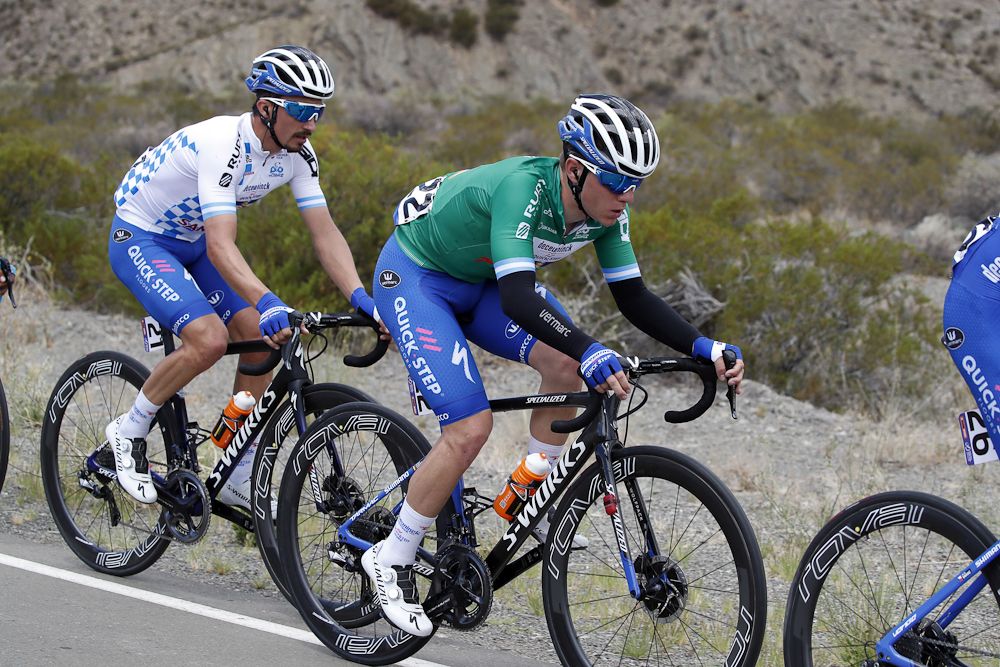 Remco Evenepoel was on the defensive for Julain Alaphilippe during stage 5 in San Juan