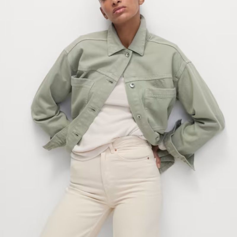 Pure Cotton Denim Relaxed Shacket