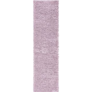 Infinity Collection Solid Shag Runner Rug by Rugs.com in Lavender