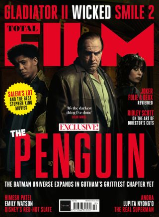 Colin Farrell, Cristin Milioti and Rhenzy Feliz on the newsstand cover of Total Film's The Penguin issue