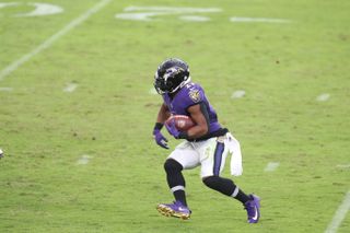 Mark Ingram II of the Baltimore Ravens during a regular season game (Photo by Allen Kee / ESPN Images)