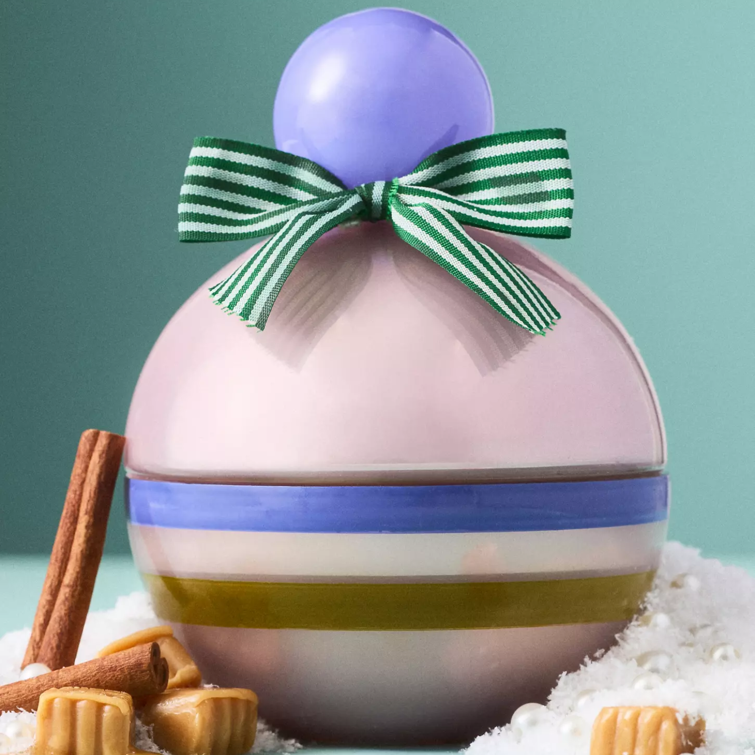 A bauble shaped ornament candle