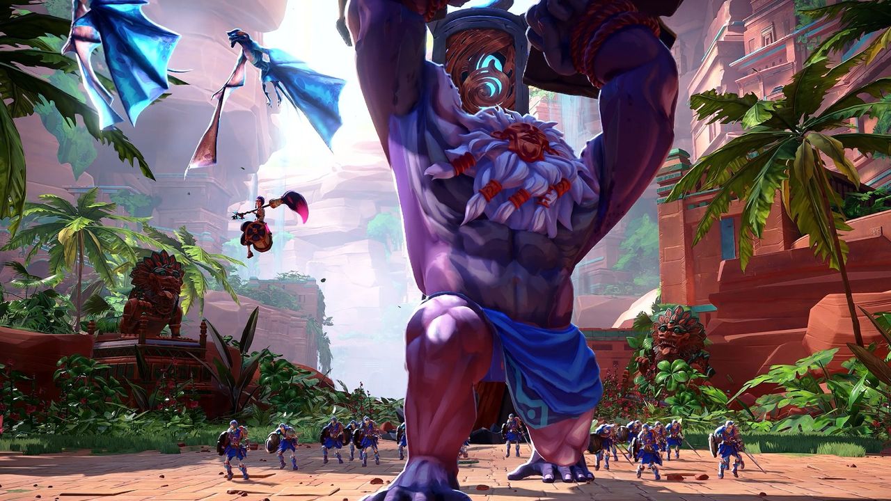 An ogre throwing rocks