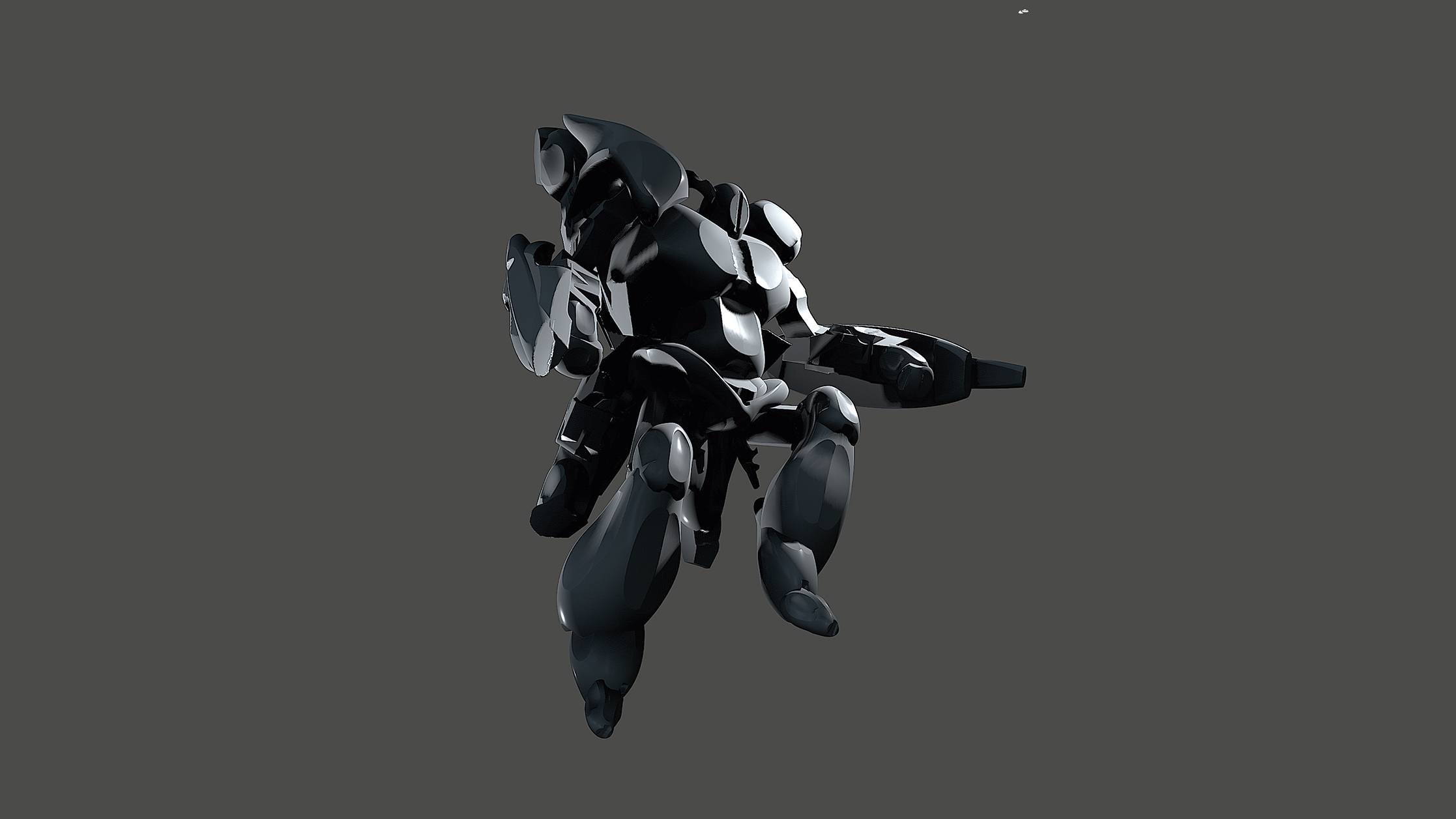 3D model of mech character in Nomad Sculpt by Glen Southern