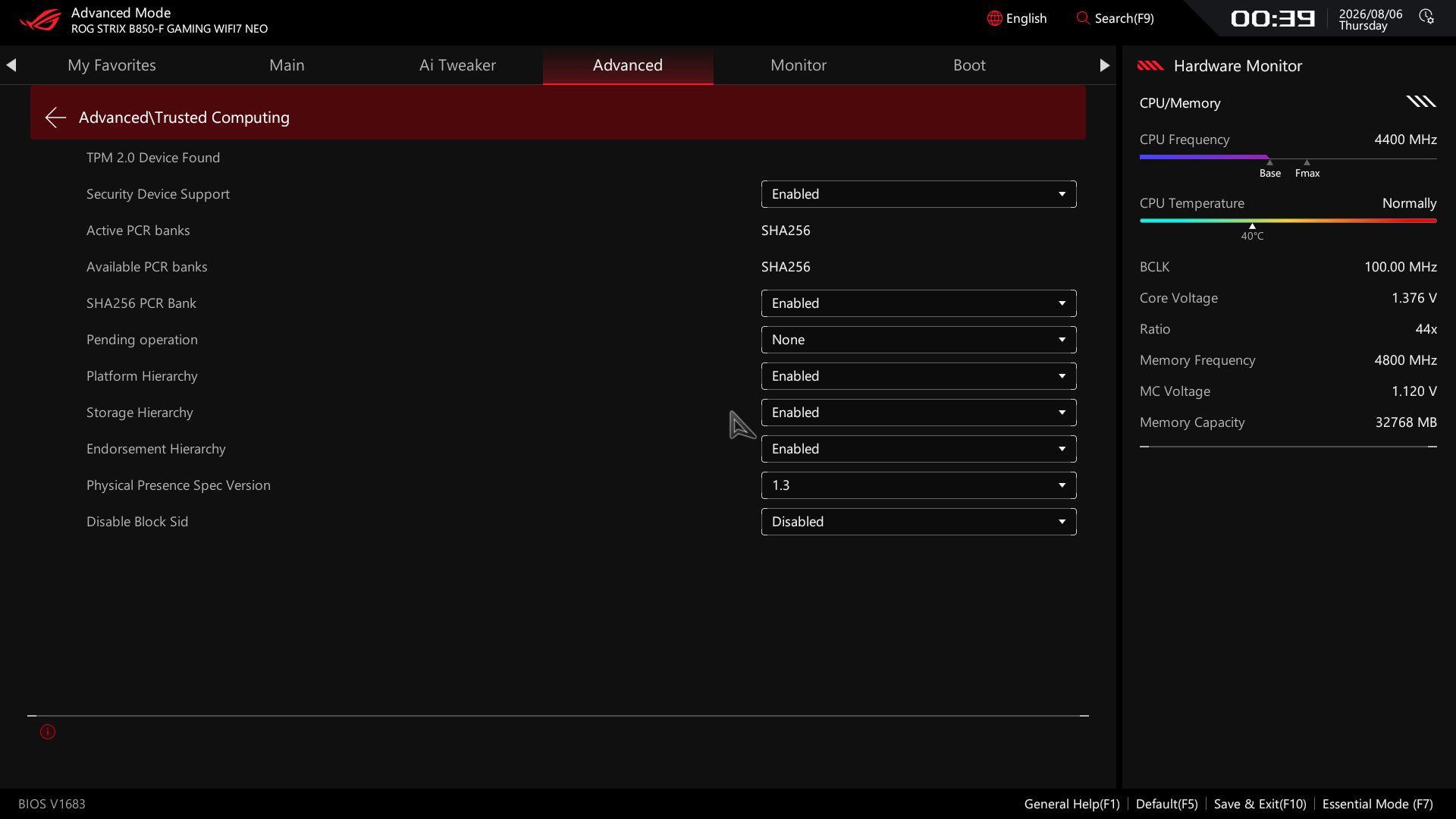 Asus ROG Strix B850-F Gaming Wifi Neo - BIOS