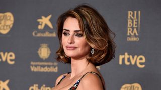 Penélope Cruz is pictured with a voluminous, side-swept bob whilst attending the red carpet at the Goya Awards 2024 at Feria de Valladolid on February 10, 2024 in Valladolid, Spain.