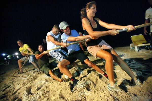The tug of war hilarity