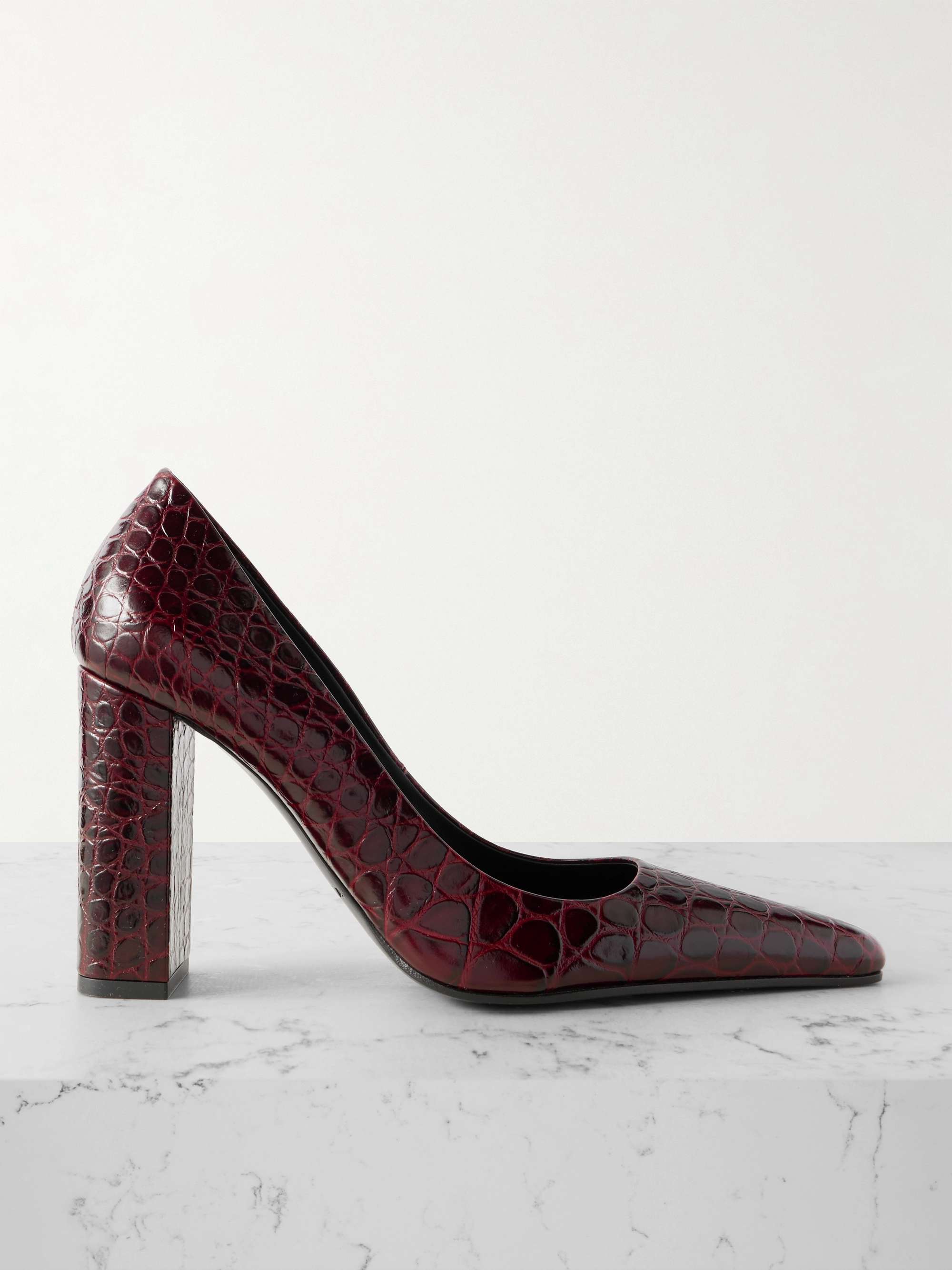 90 Croc-Effect Leather Pumps