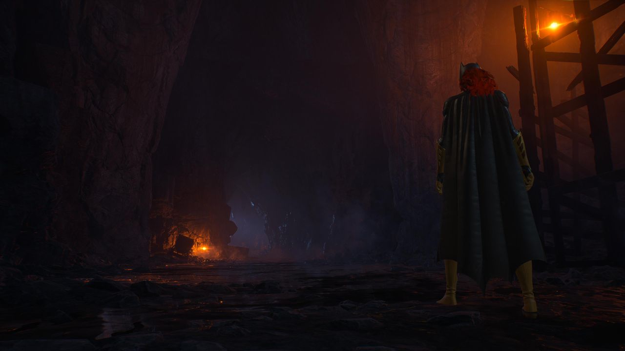 Batgirl in cave in Gotham Knights