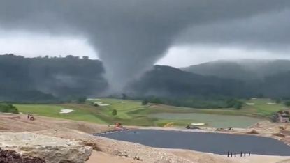 An image of the tornado that swept over Payne&#039;s Valley Golf Course on May 13.