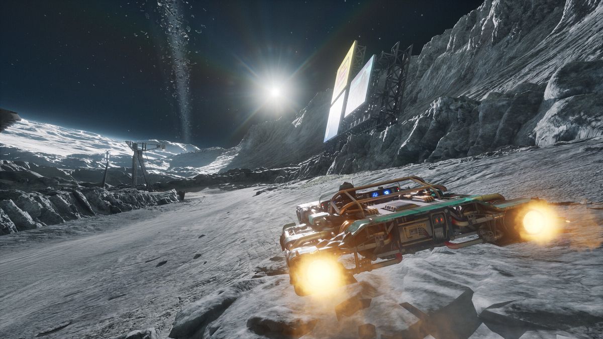 Screens from a Star Wars pod racing game