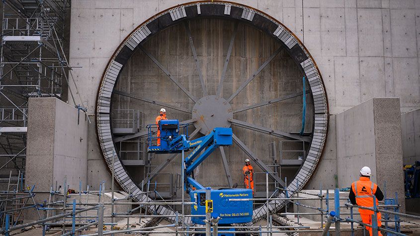 HS2 rail tunnel under construction