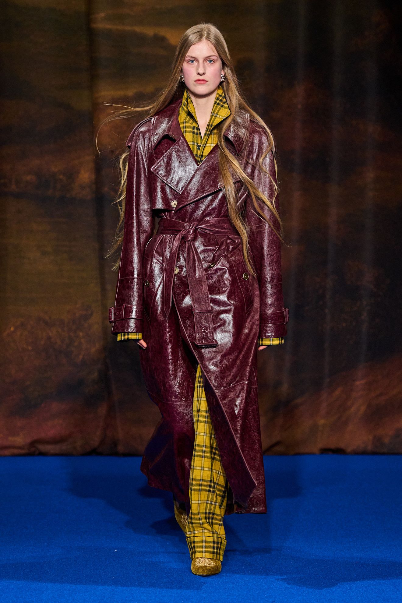 An image of one of the best checked shirts, as seen on Burberry's autumn/winter 2025 runway.