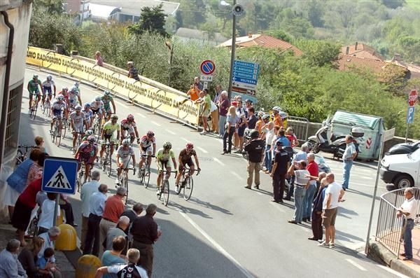 Crowds cheer on the peloton in Italy.