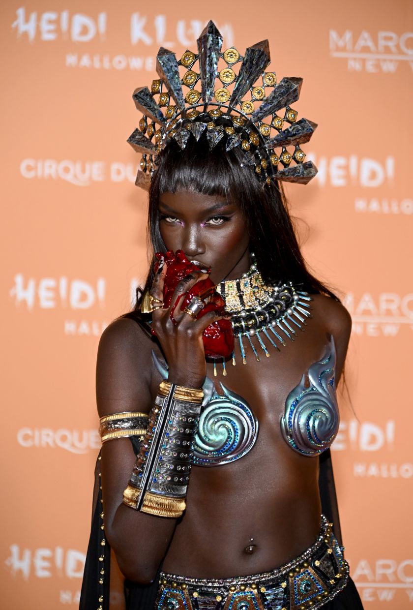 Anok Yai attends Heidi Klum&#039;s 22nd Annual Halloween Party presented by Patron El Alto at Marquee on October 31, 2023 in New York City. (Photo by Noam Galai/Getty Images for Heidi Klum)
