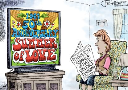 Political cartoon U.S. Summer violence party politics