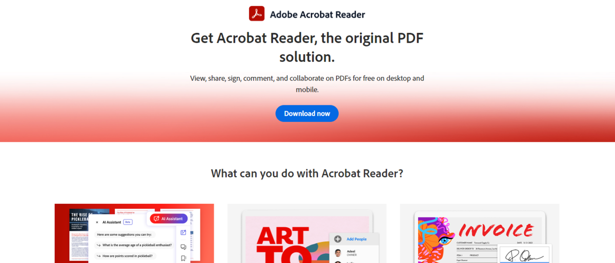 Adobe Acrobat Reader screenshot during our review