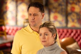 Diane Hutchinson pictured with her husband Tony in Hollyoaks.