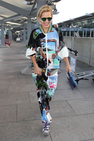 Rita Ora At Heathrow Airport